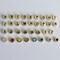 Gold Tone & Enamel Round Cast Letter & Multicolor Heart Beads set of 34